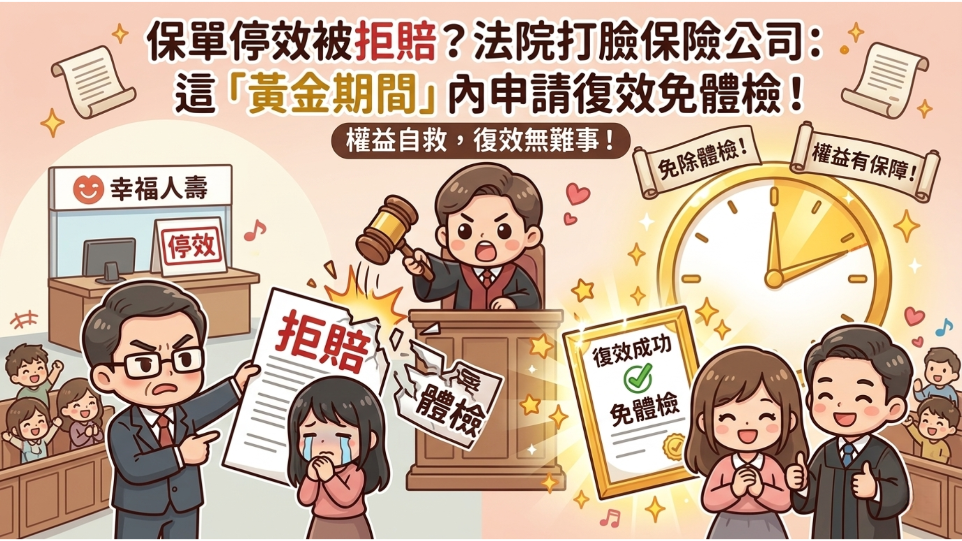 保單停效被拒賠？法院打臉保險公司：這「黃金期間」內申請復效免體檢！