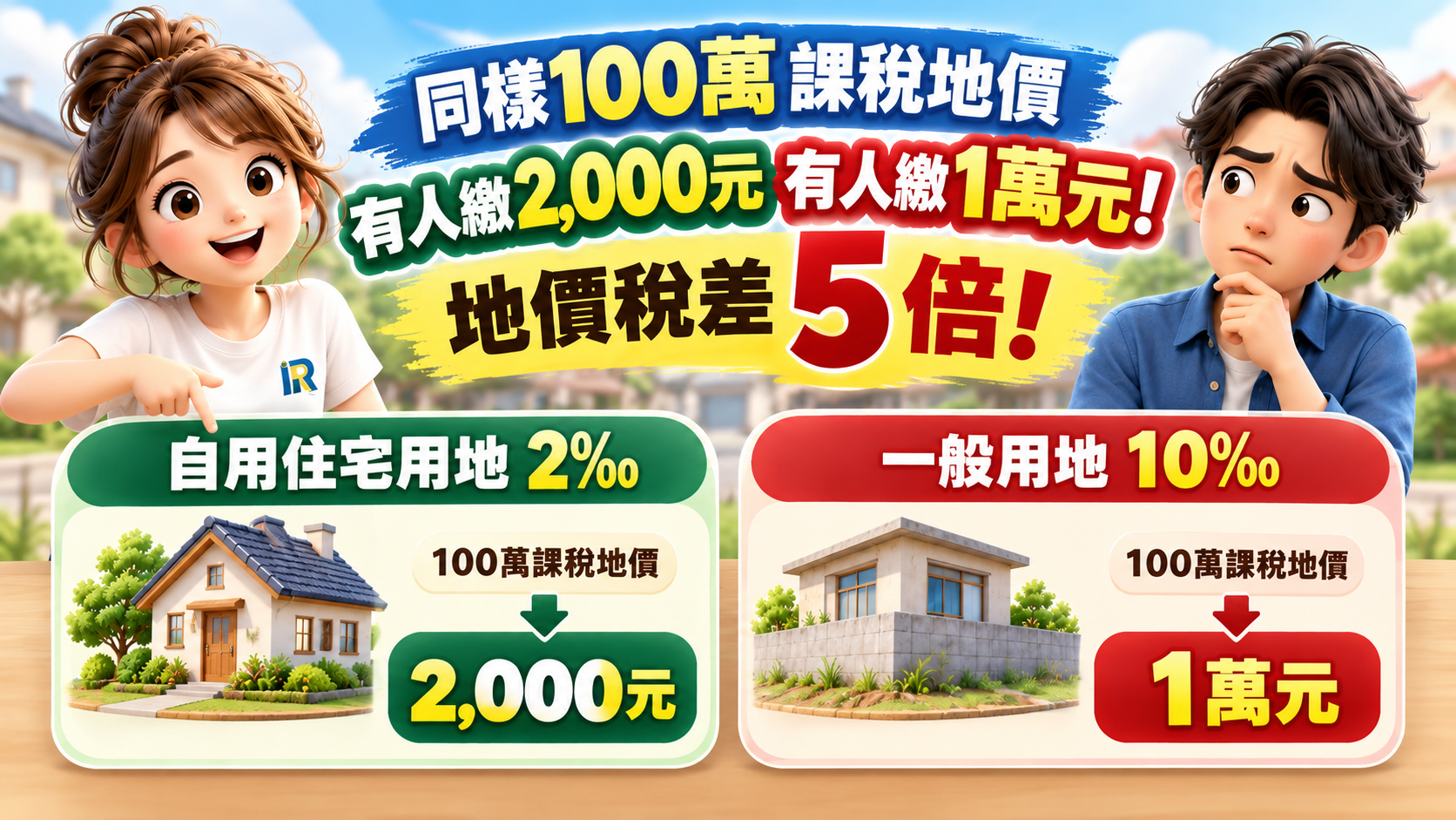 100萬的地,有人繳2,000元,有人繳1萬元!錢該怎麼省