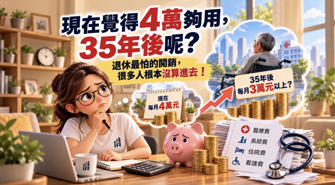 現在覺得4萬夠用,35年後呢?退休最怕的開銷,很多人根本沒算進去!